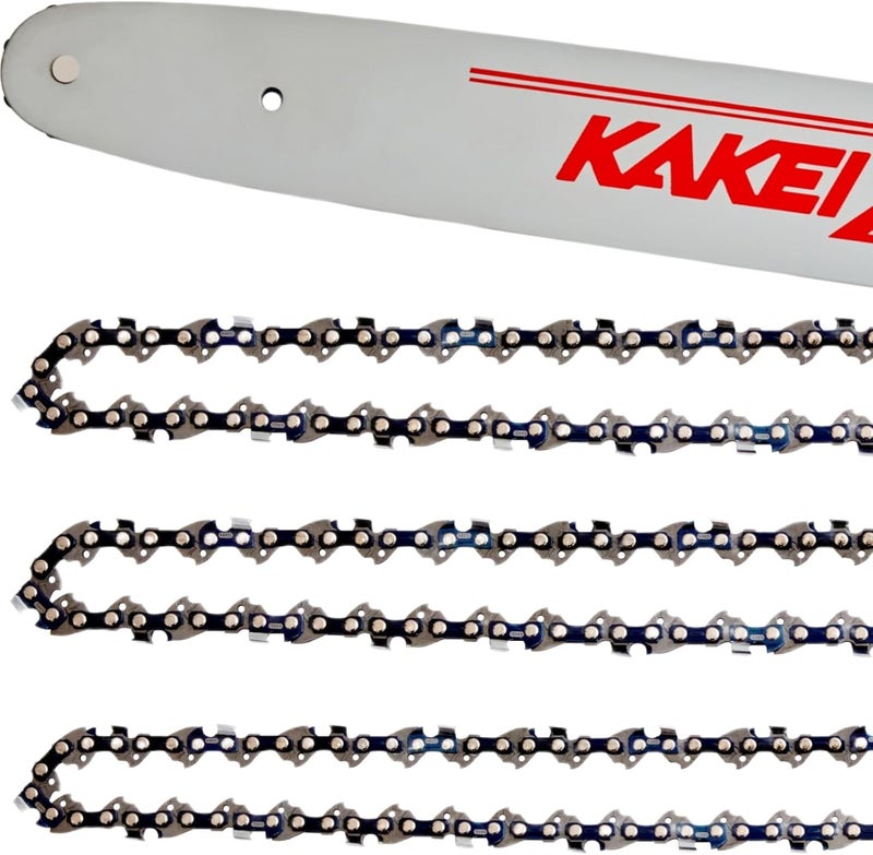 14 Inch Chainsaw Bar& Chain Combo 3/8" LP Pitch, .050" Gauge, 50 Drive Links (3 Chains+ 1 Bar)